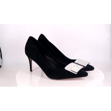 2019 High Heel Stiletto Women's Pumps Black Suede Leather x19-c035C Ladies Women custom Dress Shoes Heels For Lady